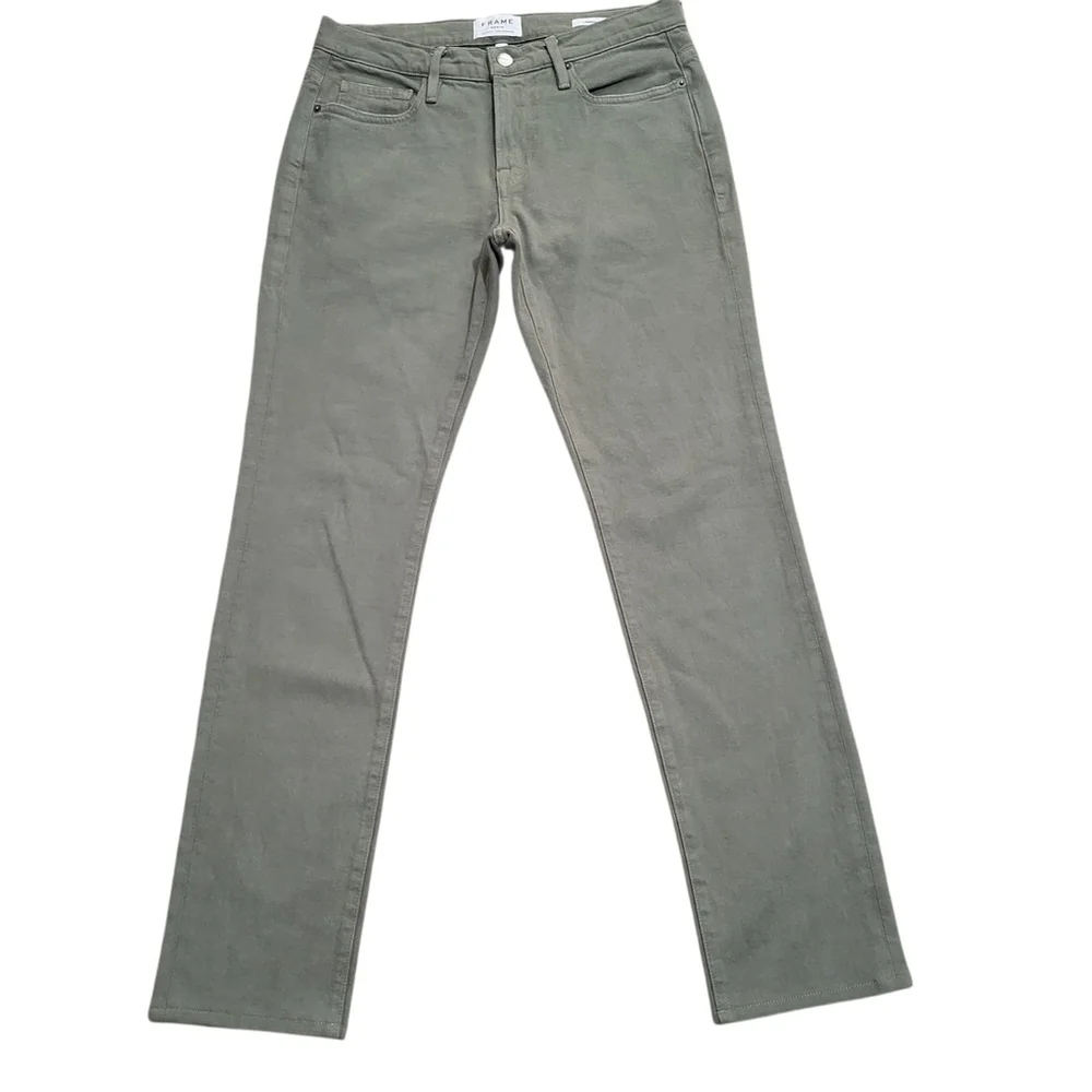 FRAME Le'Homme Slim Straight Olive Jeans Size 31/32 Men's Excellent Condition